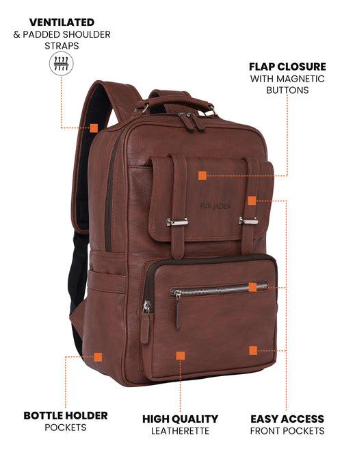 Tan Vegan Leather Backpack