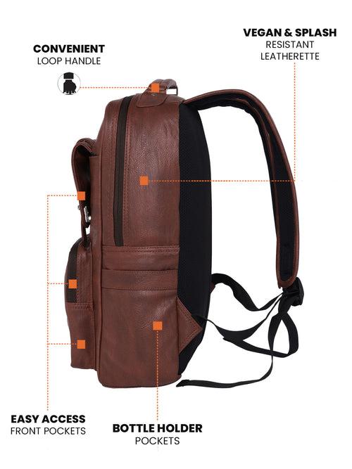 Tan Vegan Leather Backpack