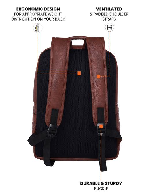Tan Vegan Leather Backpack