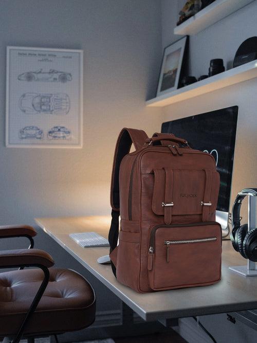 Tan Vegan Leather Backpack