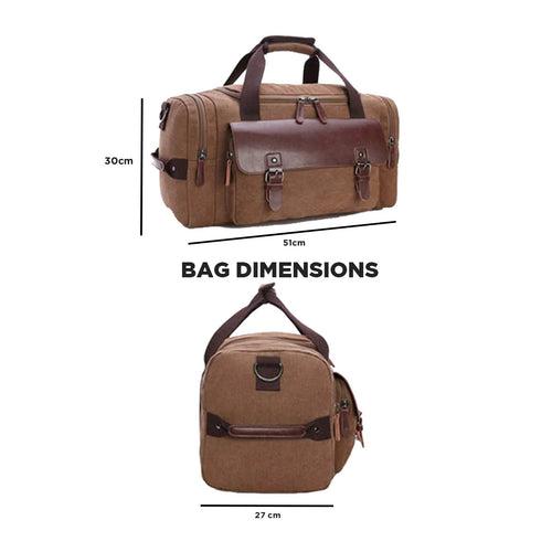 Brown Sustainable Canvas & Vegan Leather 40L Travel Duffle