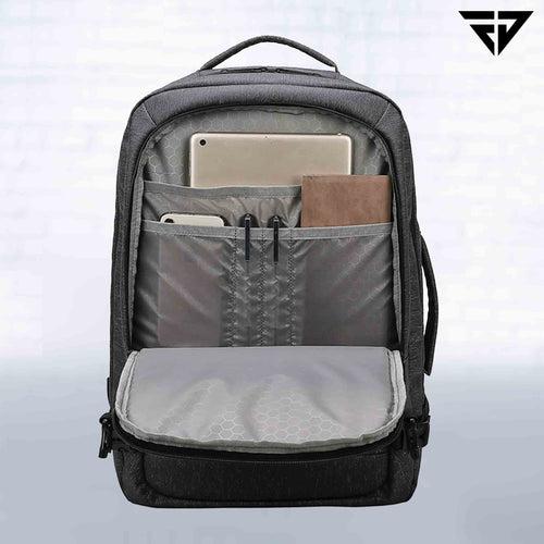 Grey Weekender Travel Laptop Backpack with Anti Theft Pocket