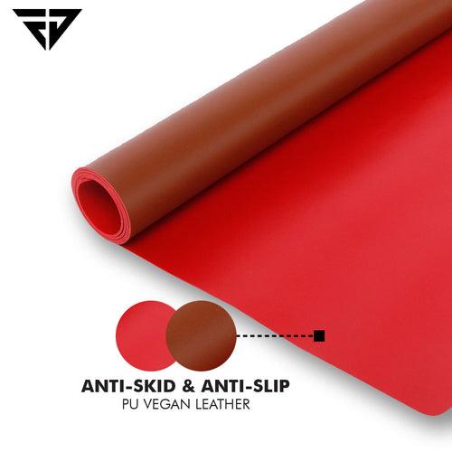 Reversible Red Tan Leatherette Desk Spread Mat