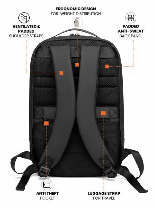 Pro-II Laptop Backpack | Charcoal Black