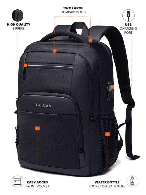 Laptop Backpack with USB Port | Black