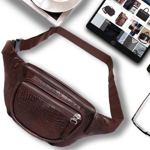 Brown Textured Fanny Pack