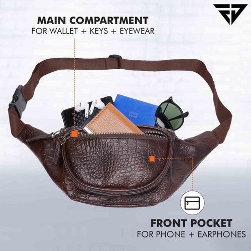 Brown Textured Fanny Pack