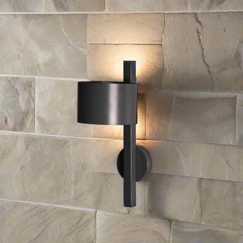 CWS162 Whispering Steel Curved Grey Wall Sconce