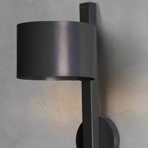 CWS162 Whispering Steel Curved Grey Wall Sconce