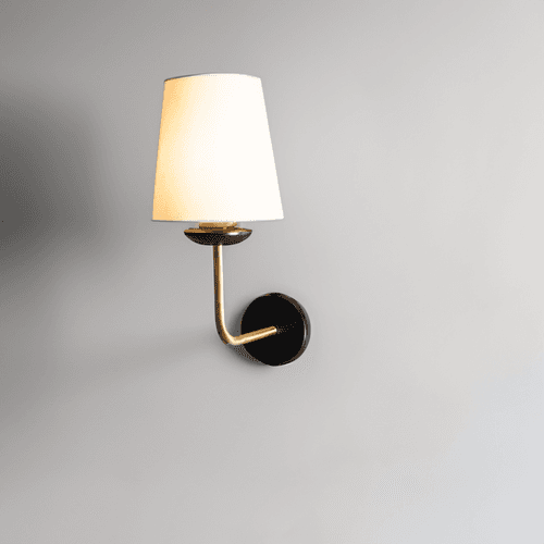 CWS157 Nova Brass Fabric Wall Lamp