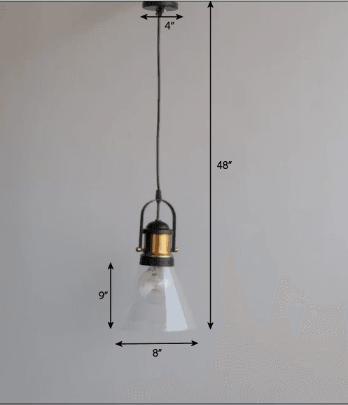 CLH113 Industrial Pendant Light Conical Clear Glass