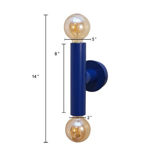 CWS158 Blue Pop Twin-Light Wall Sconce