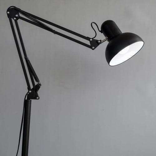 FLF101 Flamingo Black Swing-Arm Floor Lamp