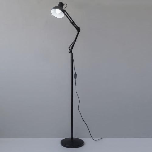 FLF101 Flamingo Black Swing-Arm Floor Lamp