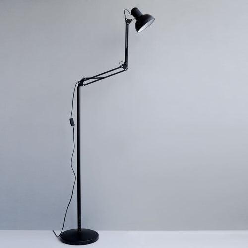FLF101 Flamingo Black Swing-Arm Floor Lamp