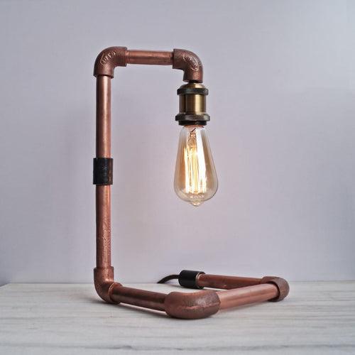 TPF109 Steampunk Style Industrial Bend Copper Desk Pipe Lamp