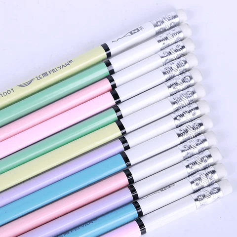 Colorful Macaron Pencil Set - Dual Tone Design (12 Pcs)