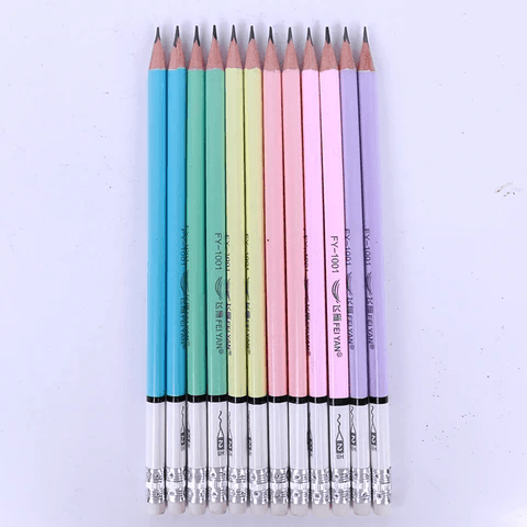 Colorful Macaron Pencil Set - Dual Tone Design (12 Pcs)