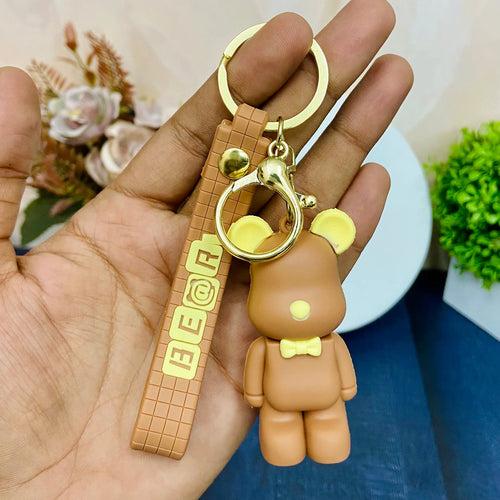 Adorable Girl and Teddy Premium Keychain