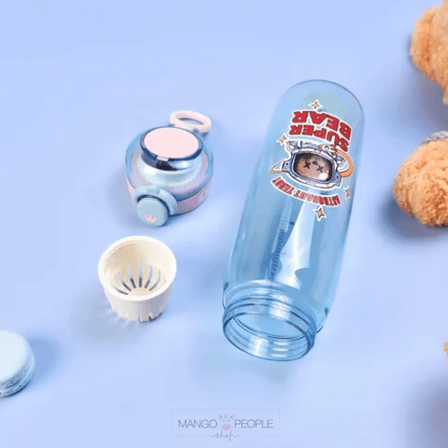 CUTE BEAR DESIGN FLIP TOP KIDS DRINKING WATER BOTTLE - 600ML