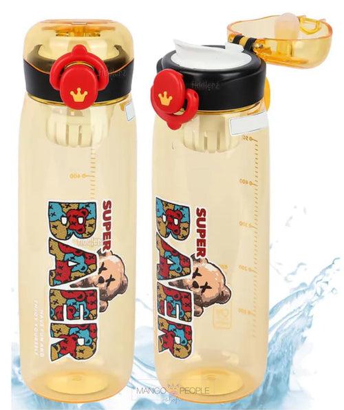 CUTE BEAR DESIGN FLIP TOP KIDS DRINKING WATER BOTTLE - 600ML