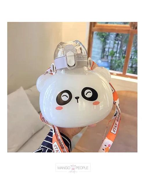 CUTE ROUND SHAPE 3D ANIMAL DESIGN WATER BOTTLE WITH STRAW - 1000ML