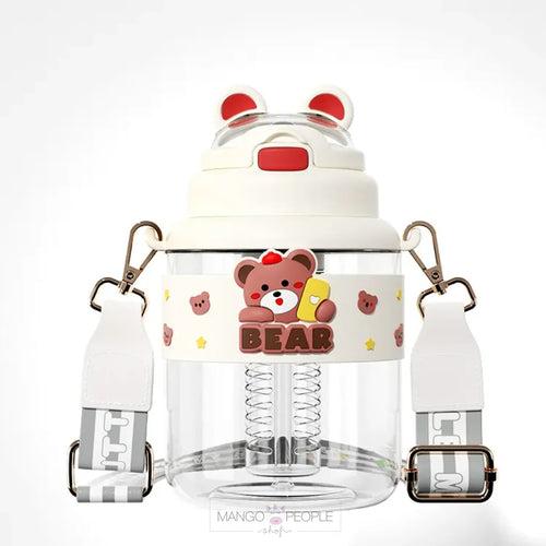 KAWAII CUTE ANIMALS ROUND WATER BOTTLE WITH FRUIT INFUSER PARTITION - 1100ML