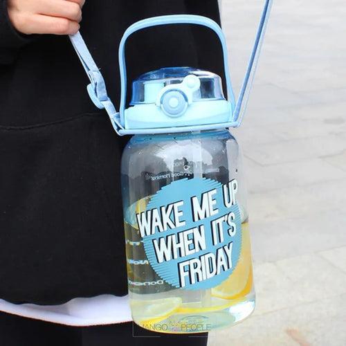 MOTIVATIONAL TUMBLER  BOTTLE WITH LARGE CAPACITY AND DOUBLE DRINKING MOUTH STRAW - 1500ML