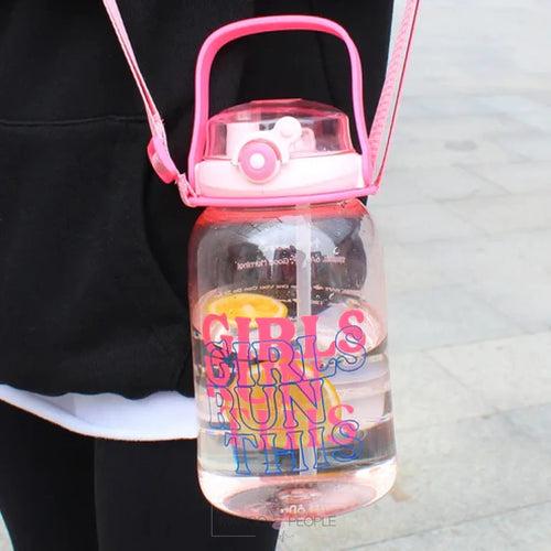 MOTIVATIONAL TUMBLER  BOTTLE WITH LARGE CAPACITY AND DOUBLE DRINKING MOUTH STRAW - 1500ML