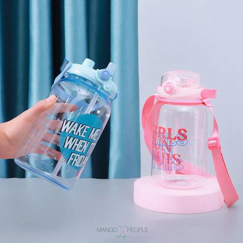 MOTIVATIONAL TUMBLER  BOTTLE WITH LARGE CAPACITY AND DOUBLE DRINKING MOUTH STRAW - 1500ML