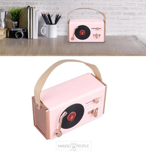 Retro Wireless Bluetooth Speaker With Classy Vinyl Record Player Style