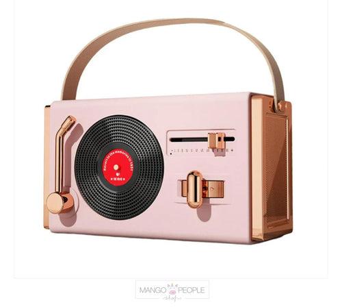 Retro Wireless Bluetooth Speaker With Classy Vinyl Record Player Style