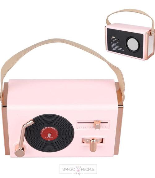 Retro Wireless Bluetooth Speaker With Classy Vinyl Record Player Style