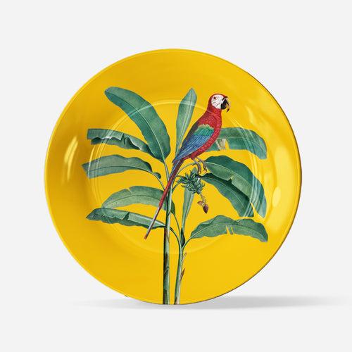 Banana Leaf & Parrot Wall Decor Plate