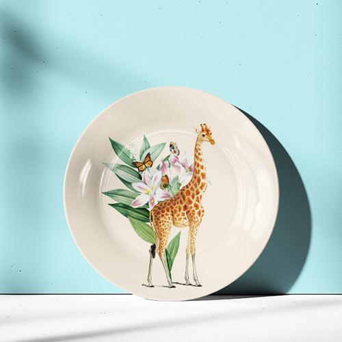 Giraffe Collage Wall Decor Plate