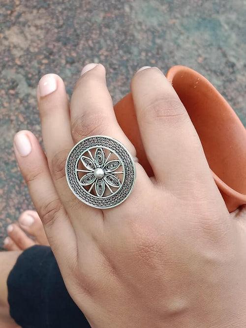 Oxidised Chakra Ring