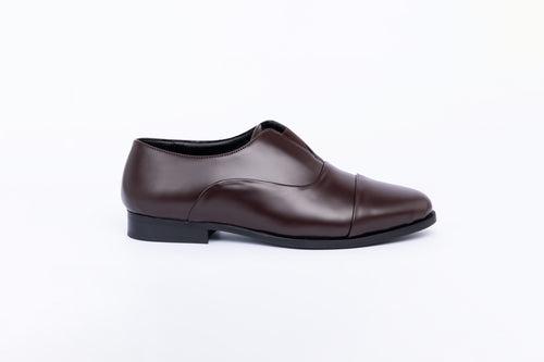 OXFORDS WITH ELASTIC CLOSURE- BROWN