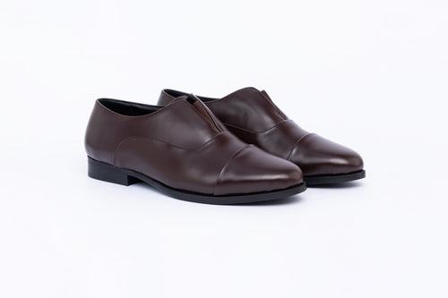 OXFORDS WITH ELASTIC CLOSURE- BROWN