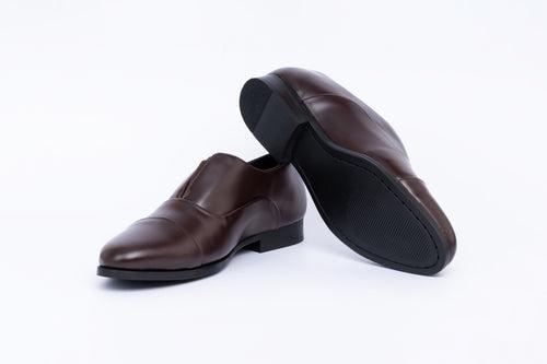 OXFORDS WITH ELASTIC CLOSURE- BROWN