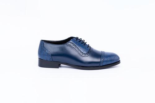 OXFORDS WITH TOE CAP-BLUE