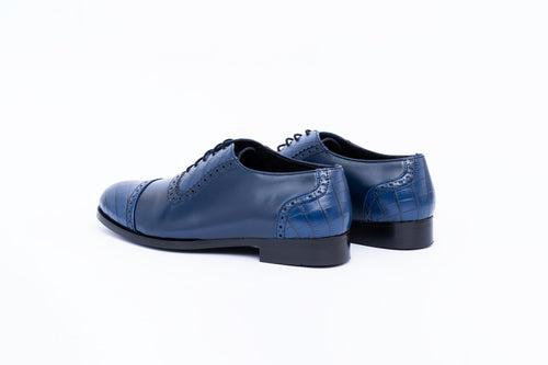 OXFORDS WITH TOE CAP-BLUE