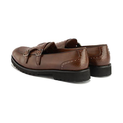 The Alternate monk strap slip-ons- Brown