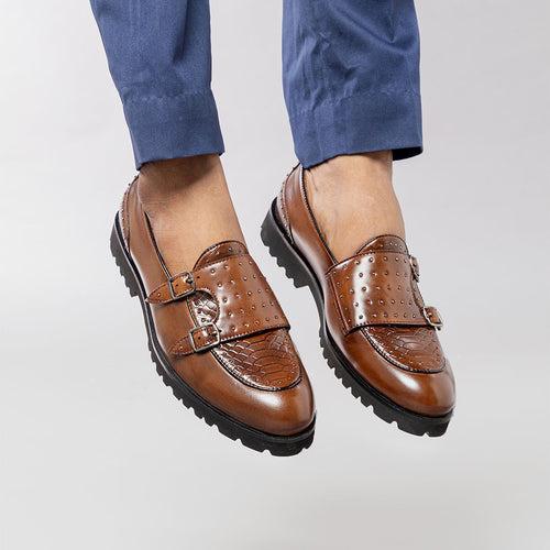 The Alternate monk strap slip-ons- Brown