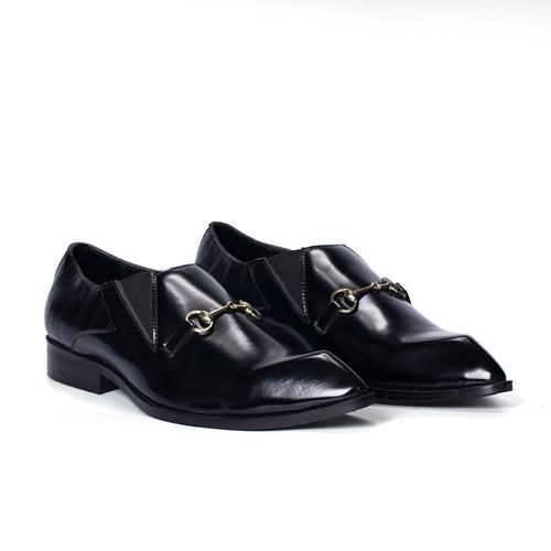 POINTED SLIP ON WITH BUCKLE- BLACK