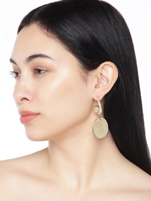 Roman Coin Gold Earrings