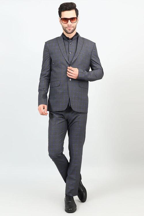 Poly Viscose Grey Three Piece Suit