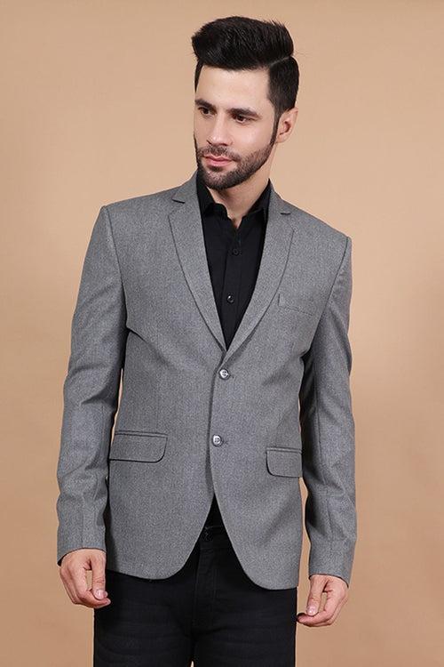 Polyester Cotton Grey Blazer