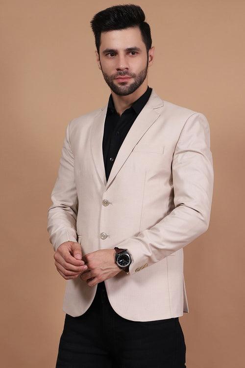 Polyester Cotton Beige Blazer