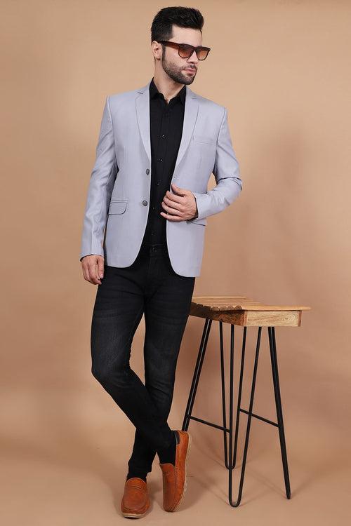 Polyester Cotton Grey Blazer