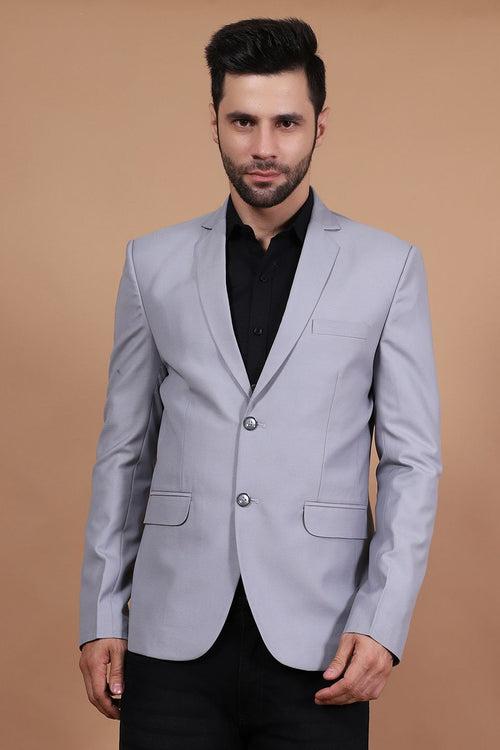 Polyester Cotton Grey Blazer